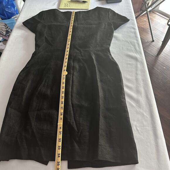 Marie St. Claire sheath dress Linen Women 8 Black, Buttons, Career wear class - Picture 12 of 14